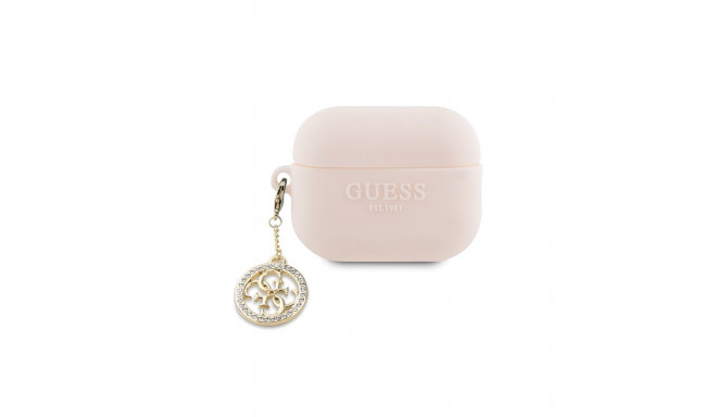 Guess GUAP23DSLGHDP AirPods Pro 2 cover pink/pink 3D Rubber 4G Diamond Charm