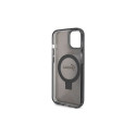 Guess Ring Stand Script Glitter MagSafe case for iPhone 14 / 15 / 13 - black