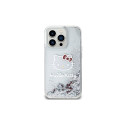 Hello Kitty Liquid Glitter Charms Kitty Head case for iPhone 13 Pro Max - silver