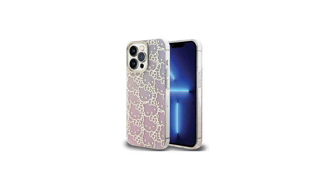 Hello Kitty IML Gradient Electrop Crowded Kitty Head case for iPhone 13 Pro / 13 - pink