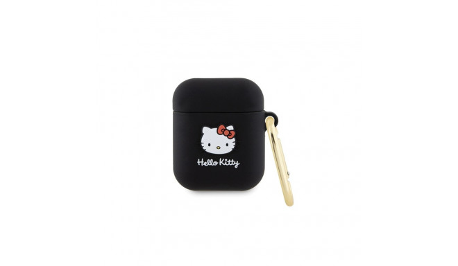 Hello Kitty Silicone 3D Kitty Head case for AirPods 1/2 - black
