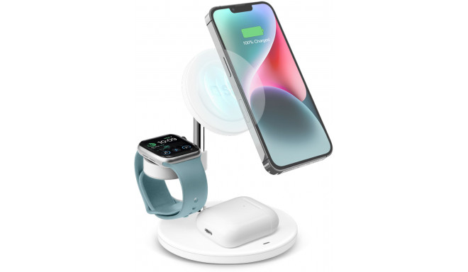 SBS juhtmevaba laadija Charging Station MagSafe 15W 3in1, valge