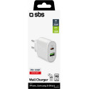SBS charger USB/USB-C 20W, white