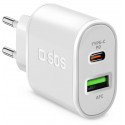 SBS charger USB/USB-C 20W, white