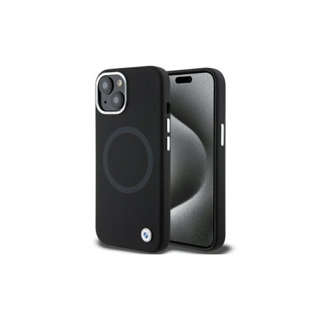 BMW Signature Liquid Silicone MagSafe case for iPhone 15 - black