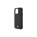 BMW Leather Diamond Pattern case for iPhone 15 Pro Max - black