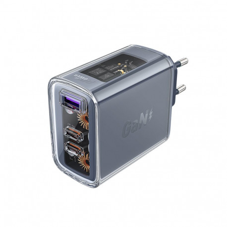 Acefast charger GaN 65W 3 ports (1xUSB, 2xUSB C) gray (A45)
