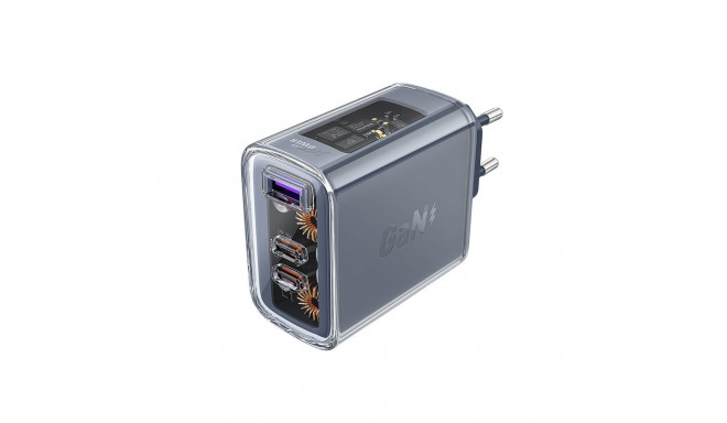 Acefast charger GaN 65W 3 ports (1xUSB, 2xUSB C) gray (A45)