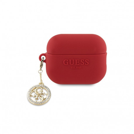 Guess GUAP23DSLGHDF AirPods Pro 2 cover red 3D Rubber 4G Diamond Charm