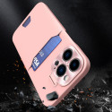 Leather Stand Case for iPhone 14 Pro Max Card Wallet Cover with Stand Pink
