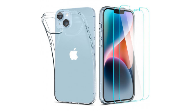 Spigen Crystal Case and Tempered Glass Set for iPhone 14 Plus - Clear