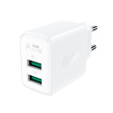 Acefast charger 2x USB 18W QC 3.0, AFC, FCP white (A33 white)
