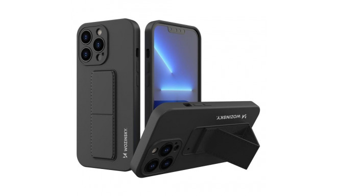 Wozinsky Kickstand Case silicone case with stand iPhone 13 mini black