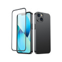 Joyroom 360 Full Case front and back cover for iPhone 13 + tempered glass screen protector black (JR