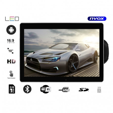 Monitor tablet samochodowy zagłówkowy led 10cali hd z systemem android slotem sim oraz usb sd bt wif