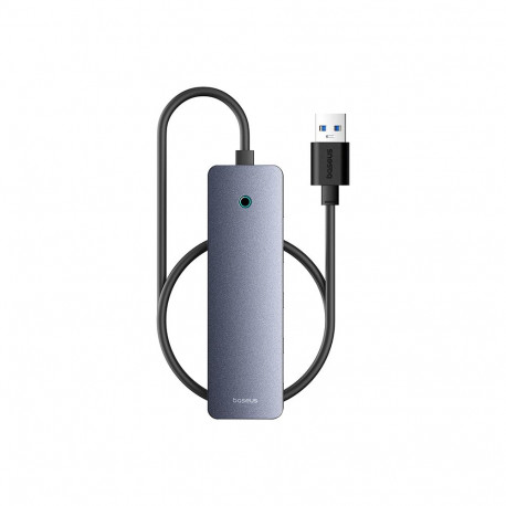 Hub USB-A to USB 3.0 4-Ports + USB-C Power Port 50cm, Gray