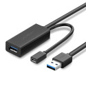 Kaablipikendus USB3.0 10m microUSB pesaga välise toite jaoks US175 UGREEN