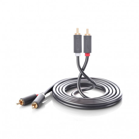Cable 2xRCA male - 2xRCA male 2m black AV104 UGREEN
