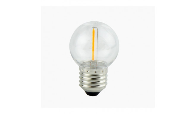 LED bulb E27 230V G45 1W, FILAMENT, warm white 2700K, 50lm, plastic
