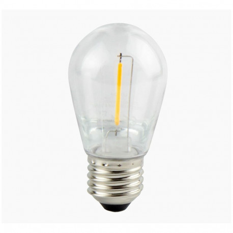 LED lamp E27 230V ST45 1W, FILAMENT, soe valge 2700K, 50lm, plastic