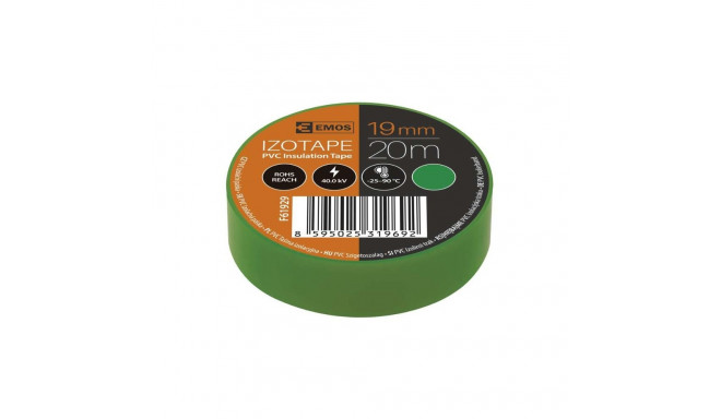 Insulating Tape PVC 19mm/20m green, EMOS
