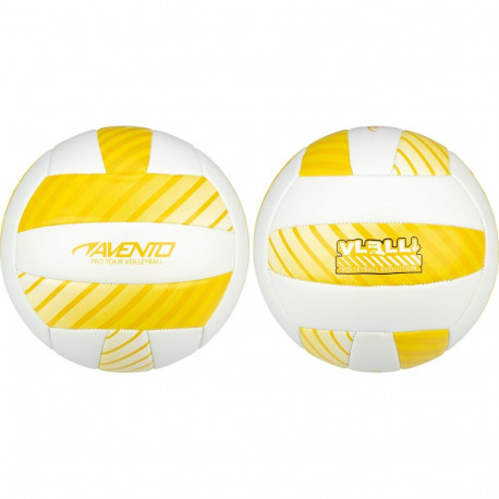 Volleyball ball AVENTO 16VF Yellow/White PVC leather