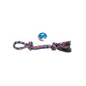 Dogtoy tug toy knotted cotton 2 knots double loop 50 cm mixed colors