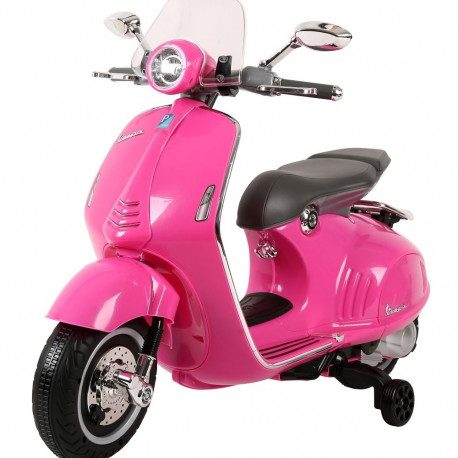 Jeździk na akumulator Scooter Vespa od 3 lat światła, dźwięki - różowy