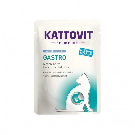 Wet Cat Food - Kattovit Feline Diet Gastro Duck With Rice 85g
