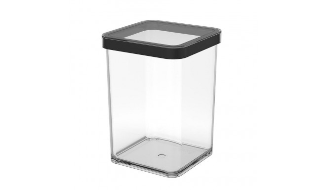 Pet Supplies - Treat Container 1.0L Transparent/Black Loft 1.0L Square Treat Container Transparent/B