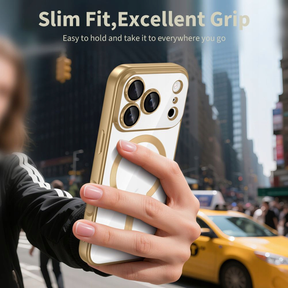 Tech-Protect kaitseümbris Apple iPhone 17 Pro MagFlex MagSafe, kuldne/läbipaistev