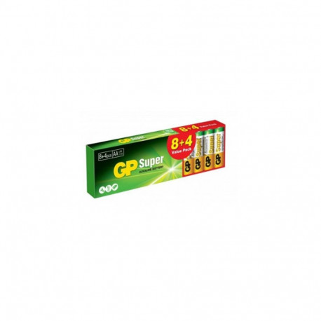Battery GP Super Alkaline AA 8+4 vnt.