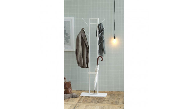 Riidenagi/põrandanagi VINSON vihmavarju hoidjaga AC80780, 56x28xK-165cm/ valge metall