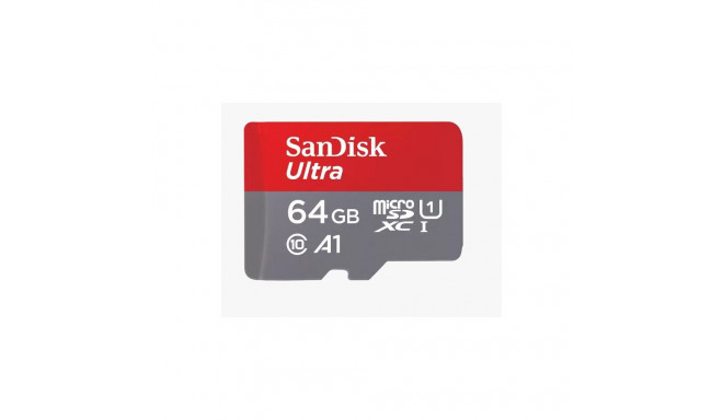 Mälukaart Sandisk Secure Digital MicroSDXC Ultra 64GB+SD adapter, lugemiskiirus kuni 140MB/s,UHS 1, 