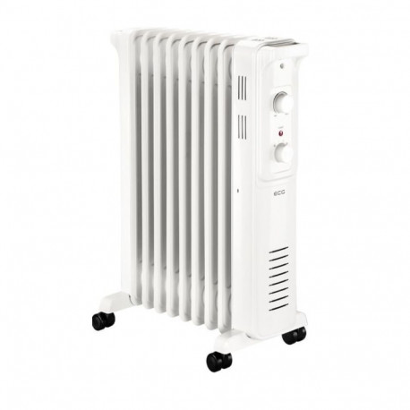 Õliradiaator ECG OR-2090 9 ribi, valge 750/1500/2000W termostaat, rattad, LED indikaator, ülekuumene