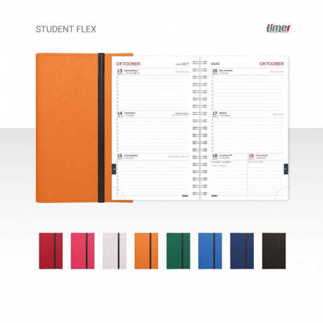 Student Flex 115x180mm,spiraalköide, kummikinnitus, kunstnahast kaaned