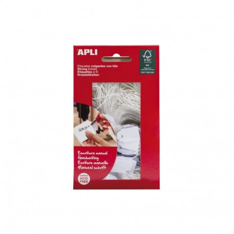 Hinnasildid käsitsi kirjutamiseks nööriga ,valge, 15X24 mm,200tk/pk