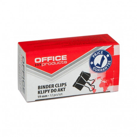 Paberiklamber 19mm ,12tk/pk, must, Office Products