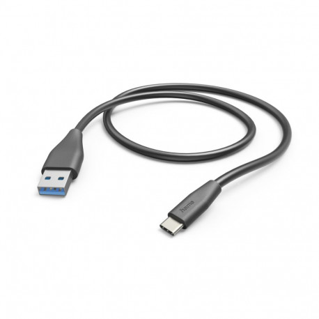 USB-kaabel USB-C Hama Charging/Data Cable 1.5m (USB-A -> USB-C) Black/must, USB2.0, max 480Mbps 3A