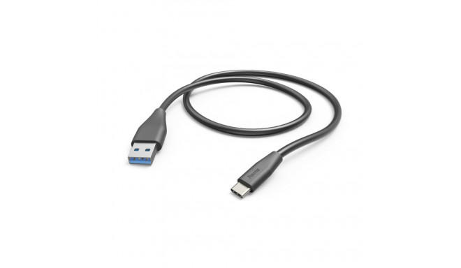 USB-kaabel USB-C Hama Charging/Data Cable 1.5m (USB-A -> USB-C) Black/must, USB2.0, max 480Mbps 3A