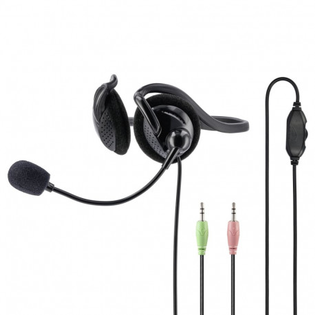 Kõrvaklapid+mikrofon Hama NHS-P100 PC Office Stereo Headset with Neckband/kaelale, 30mm black/must, 
