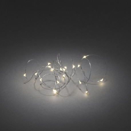 Valguskett õrna hõbedase kaabliga, 40 ww MicroLED tulega, L-440cm; 6H taimer, lisada patareid 4xAA/ 