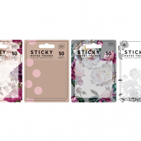 Märkmepaber iseliimuv Trends 75 x 75 mm, 50 lehte, assortii Interdruk