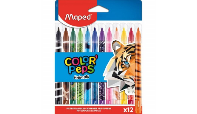 Viltpliiats ColorPeps Animals 12 värvi, Maped