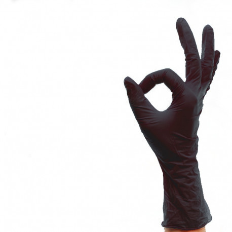 Nitriilkindad Safe Care puudrita L 100tk (must)