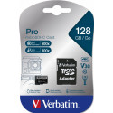 Mälukaart Secure Digital Verbatim MicroSDXC 128GB Pro Class10 UHS-I U3 r90MB/sec w45MB/sec + SD-adap