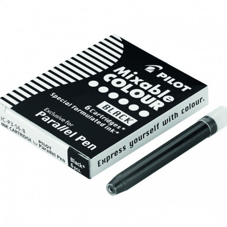 Tindipadrun kalligraafia sulepeale Pilot Parallel Pen, must, 6 tk