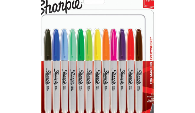Marker permanent Sharpie, 12 värvi F