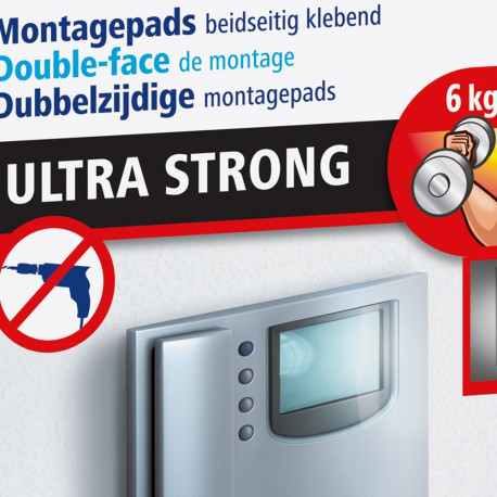 Kinnitusribad Tesa Powerbond Ultra Strong, 6x2cm, 9tk, kuni 6kg