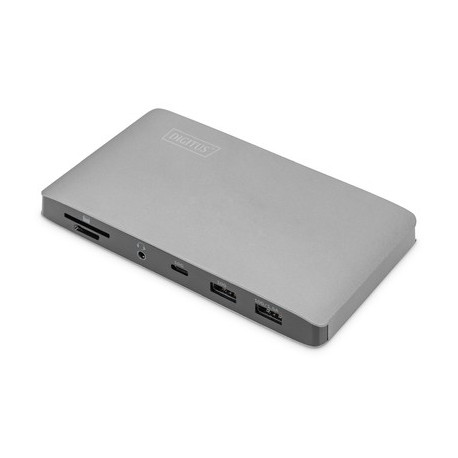 Dokk Digitus Universal Docking Station USB 3.0, 7-Port, Travel 2x Video, 3x USB 3.0, 1x USB-C, RJ45,